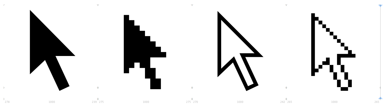 素材記号、Macカーソル、Winカーソルのフォント