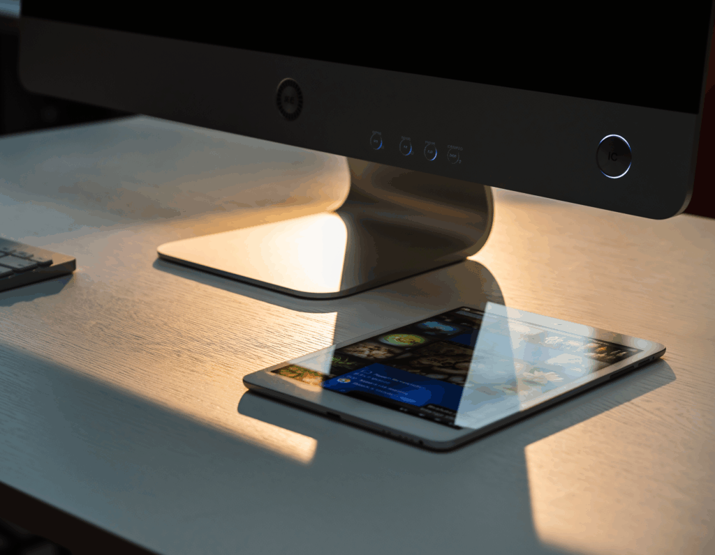 パソコンとスマートタブレット